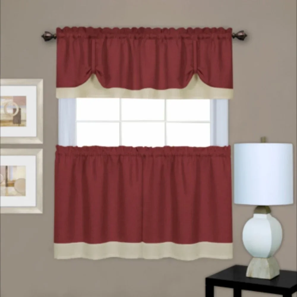 Achim Darcy Tier & Valance 3 Piece Curtain Set